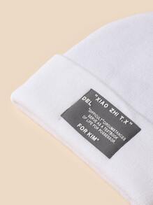 Men nhãn vá Beanie - trắng - Xem 4
