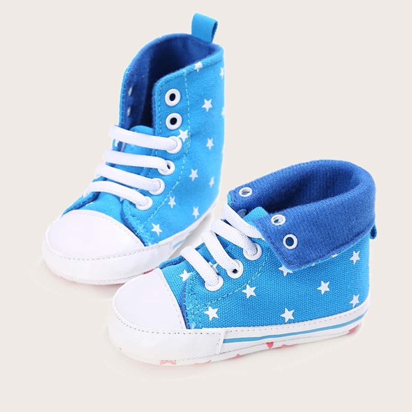 

Baby Star Graphic Lace-Up Front Skate Shoes, Blue