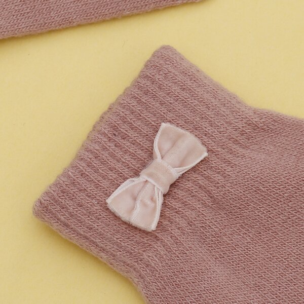 

Bow Knot Decor Gloves, Pink
