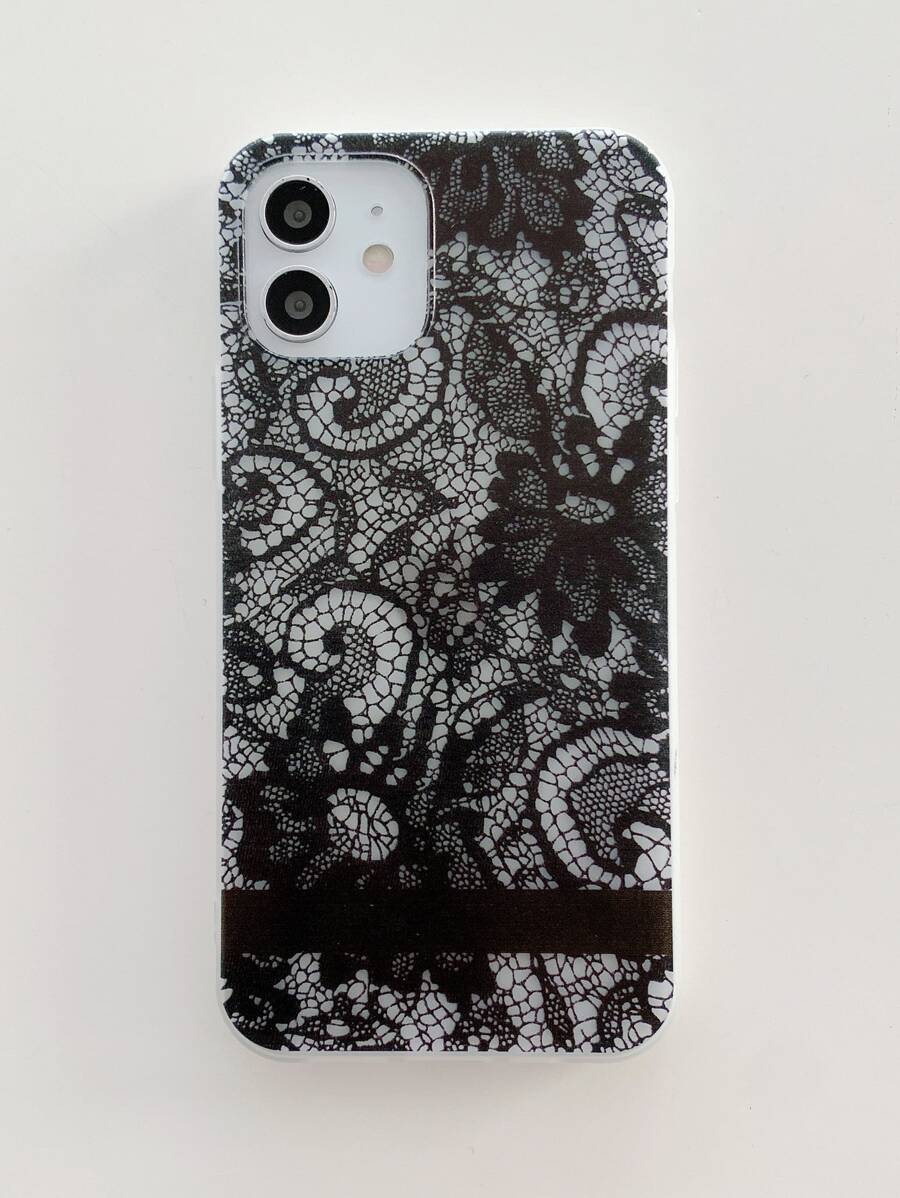 Handyhülle mit Spitze Muster - Schwarz - Übersicht 1