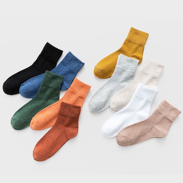 

10pairs Toddler Kids Solid Socks, Multicolor