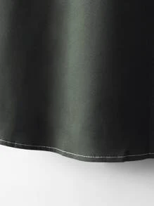 Manfinity Homme Men Solid Button Up Plain Shirt - Army Green - View 5