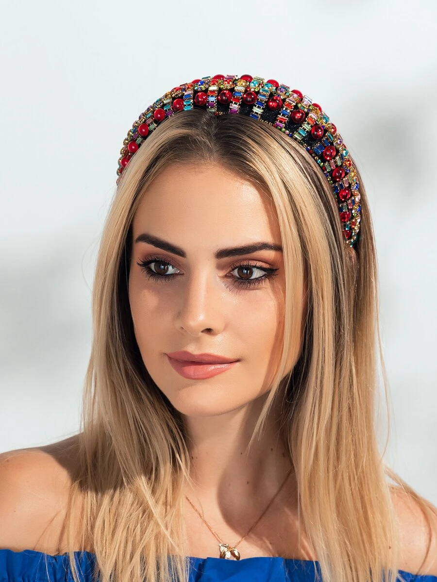 Rhinestone Decor Gorgeous Headband - Multicolor - View 1