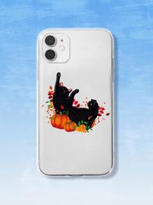 JullDiaz Halloween Cat Pattern Phone Case - Clear - View 1