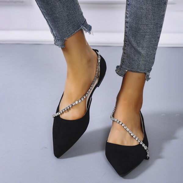 

Rhinestone Decor Cut Out Flats, Black