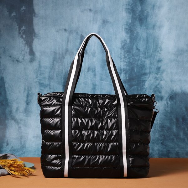 

Stitch Detail Large Capacity Tote Bag, Black
