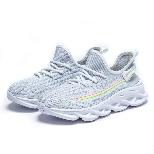 

Girls Colorblock Lace Up Front Running Shoes, White