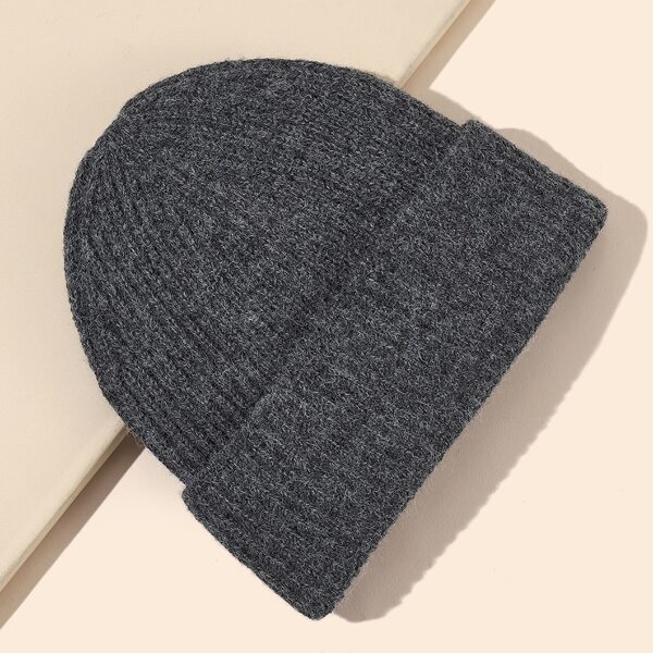 

Minimalist Solid Beanie, Dark grey