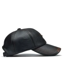 Men's PU Polyurethane Baseball Cap Casual - Black - View 3