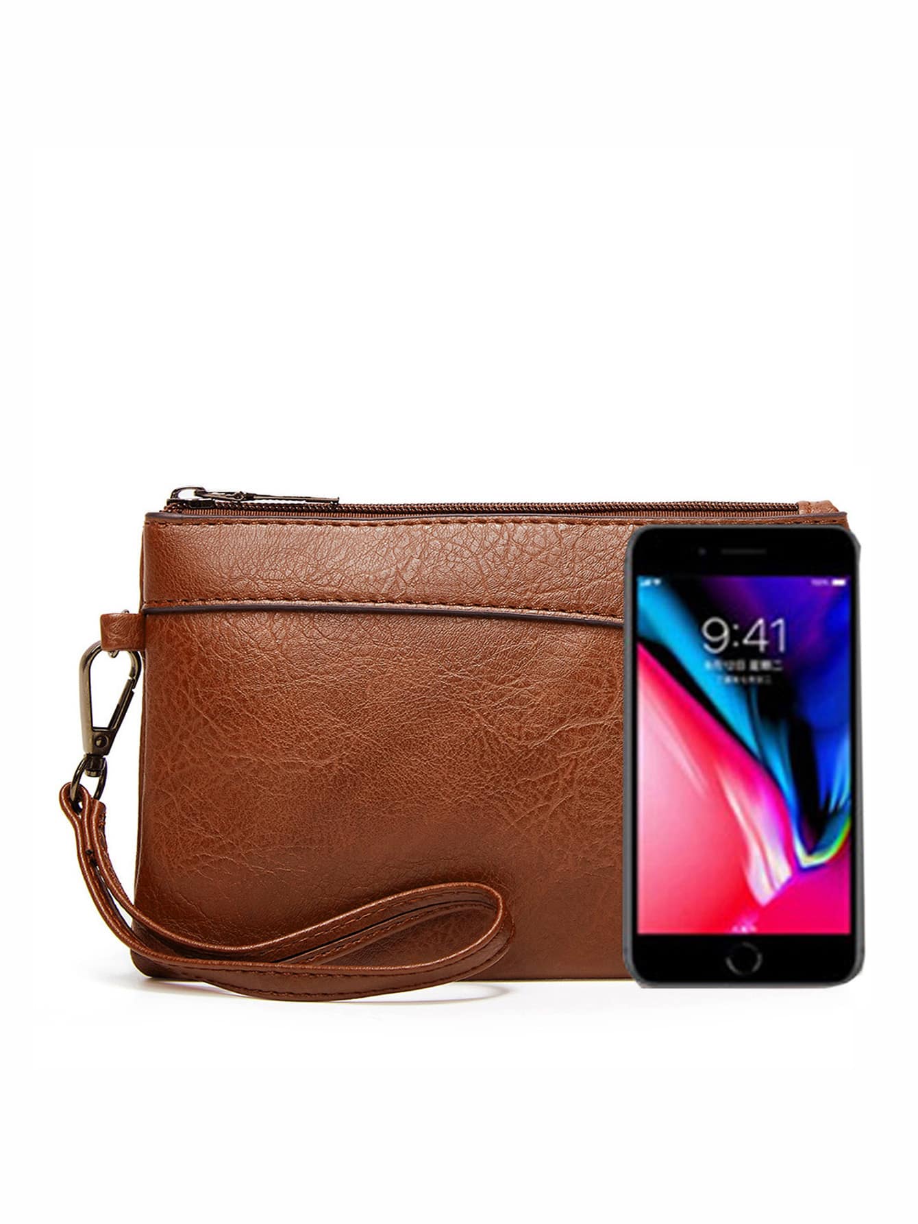 New Ladies Long Wallet Double Zipper Clutch Purse, Large Capacity Soft Leather Simple Design For Phone, Cards, Coin, Wristlet, Suitable For Career Women, College Students, Daily Use