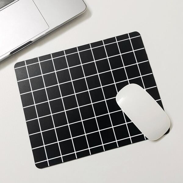 

Plaid Mouse Pad, Black and white