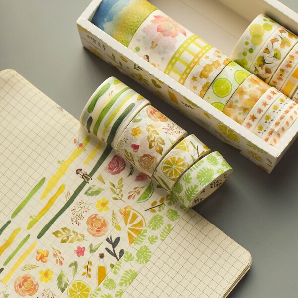 

20rolls Leaf & Fruit Print Washi Tape, Multicolor