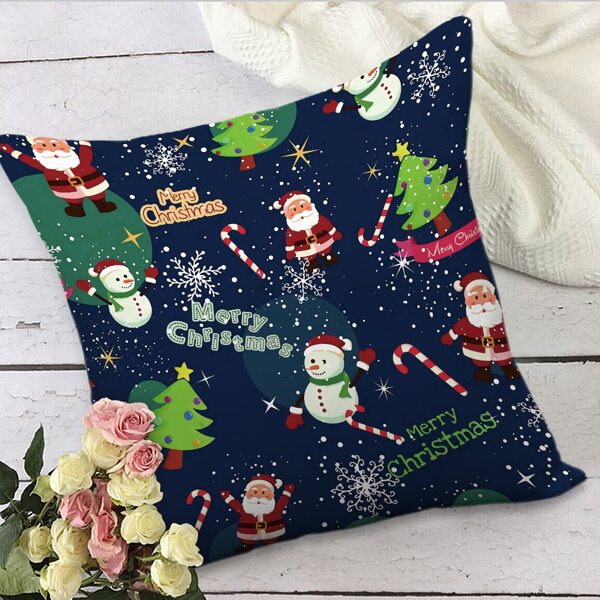 

Christmas Cartoon Graphic Cushion Cover Without Filler, Multicolor