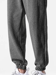 Manfinity Hypemode Pantalones deportivos con bolsillo oblicuo - Gris Oscuro - Ver 3