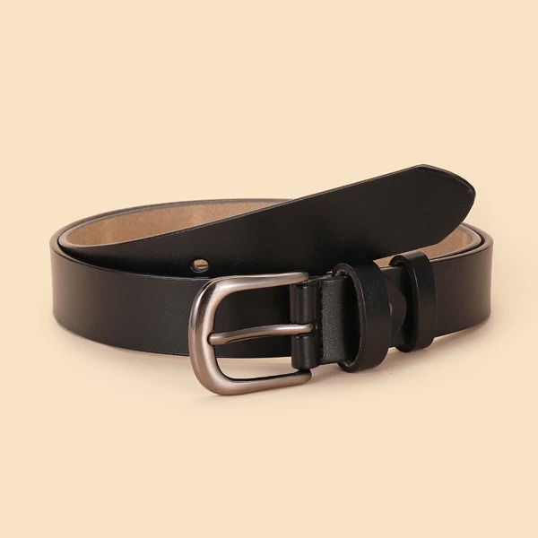 

Metal Buckle Belt With Punch Tool, Black