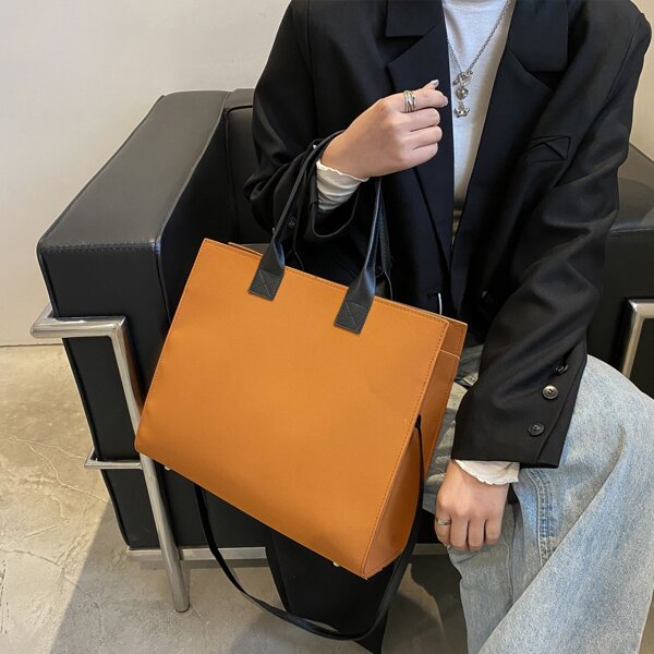 

Minimalist Top Handle Bag, Brown
