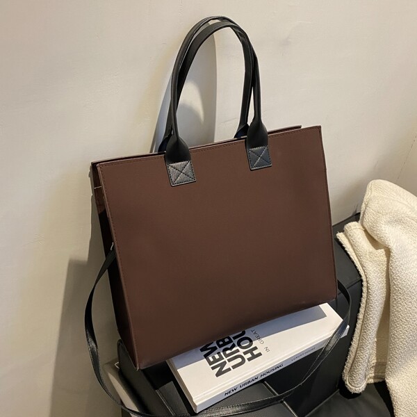 

Minimalist Top Handle Bag, Coffee brown