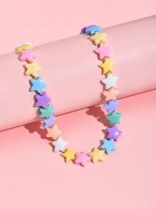 Collar de estrella pentagonal colorida de 1 pieza - Multicolor - Ver 2