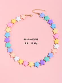 Collar de estrella pentagonal colorida de 1 pieza - Multicolor - Ver 4