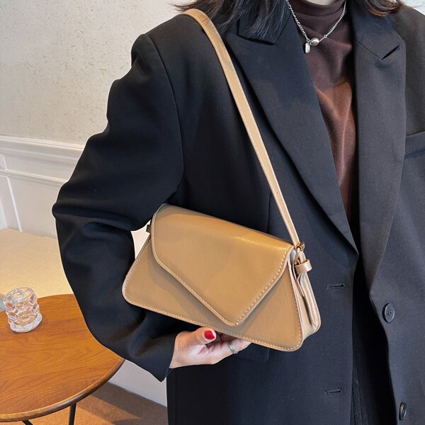

Minimalist Flap Novelty Bag, Khaki