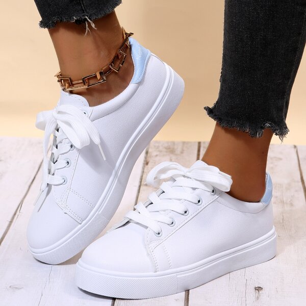

Letter Graphic Lace-up Front Skate Shoes, Blue