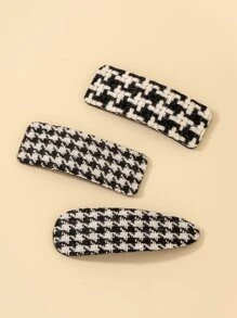 3 chiếc kẹp tóc họa tiết răng sói kẹp tóc thường ngày kẹp tóc kẹp tóc - Đen và trắng - Xem 3
