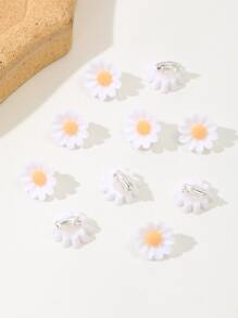 10入組花朵設計髮夾 - 彩色 - 查看 2