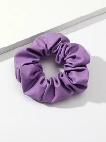 Solid PU Scrunchie - Purple - View 1