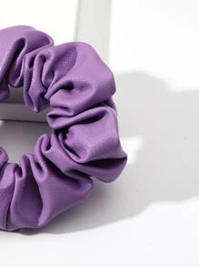 Solid PU Scrunchie - Purple - View 2