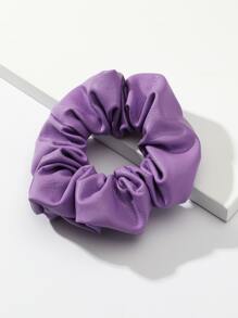 Solid PU Scrunchie - Purple - View 3