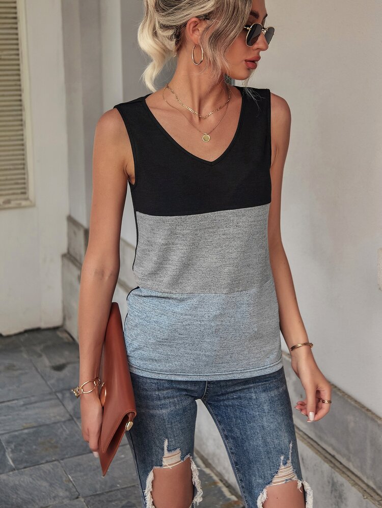 Color Block Tank Top - Multicolor - View 4