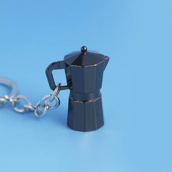 

Moka Pot Charm Keychain, Black