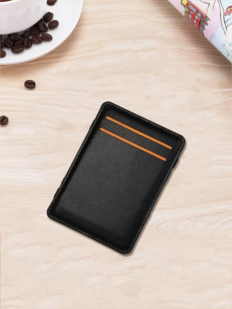 Flip Da giả Ảo thuật Ví Đối với Bán sỉ , Cặp Danh thiếp , Ví tiền xu , Dung lượng lớn , Nam Ví , Thẻ tín dụng Loại vỏ - màu đen - Xem 1