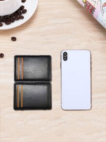 Flip Da giả Ảo thuật Ví Đối với Bán sỉ , Cặp Danh thiếp , Ví tiền xu , Dung lượng lớn , Nam Ví , Thẻ tín dụng Loại vỏ - màu đen - Xem 3