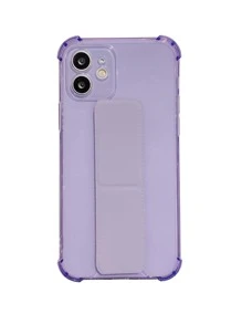 Clear Phone Case With Foldable Holder - Purple - View 4