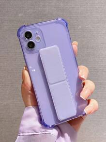 Clear Phone Case With Foldable Holder - Purple - View 2