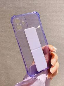 Clear Phone Case With Foldable Holder - Purple - View 3