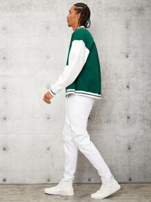 Manfinity 男士斜口袋破洞牛仔褲 - 白色 - 查看 5