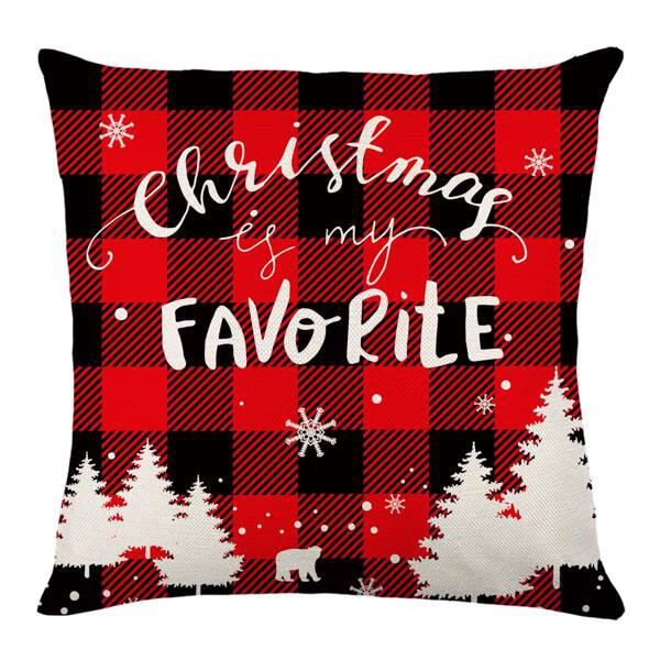 

Christmas Slogan Graphic Outdoor Waterproof Cushion Cover Without Filler, Multicolor