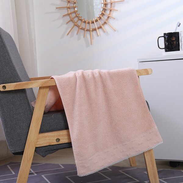 

1pc Bow Detail Towel, Pink