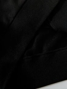 Young Girls Solid Bow Front Sweatshirt - Black - View 5