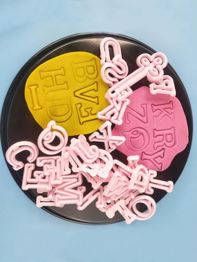 28pcs Alphabet Shaped Cookie Mold Set