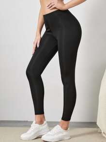 Easithlete Quần Leggings Thể thao Nữ màu trơn - màu đen - Xem 1