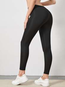 Easithlete Quần Leggings Thể thao Nữ màu trơn - màu đen - Xem 2
