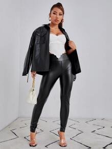 SHEIN PETITE Tie Back Asymmetrical Hem Cami Top - White - View 4