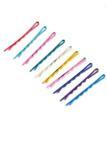 彩色发夹，100 件金属发夹，带可爱盒子，2.16 英寸编发工具发夹适合所有发质，彩色发夹适合女孩女士发型 - 彩色 - 查看 2