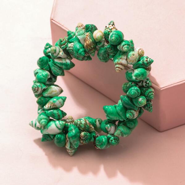 

Shell Decor Bracelet, Green
