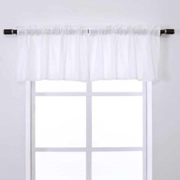 

Plain Single Panel Window Valance, White