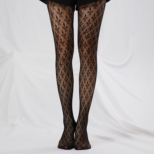 

Hollow Out Fishnet Tights, Black