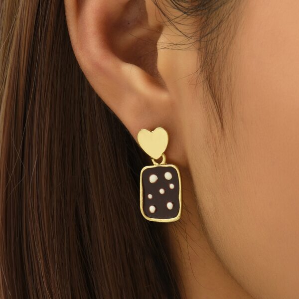 

Heart Decor Drop Earrings, Multicolor